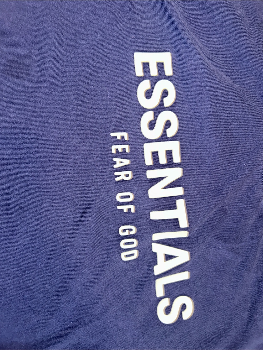 Essentials Fear Of God Men's Navy Blue Logo Short Sleeve Cotton T-Shirt M - Picture 4 of 10